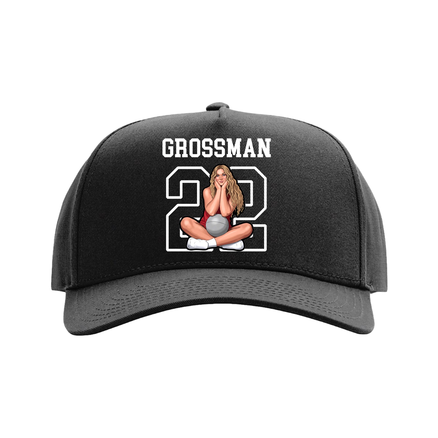 Full Fabric Five-Panel Champ Cap — Shirsey in Black
