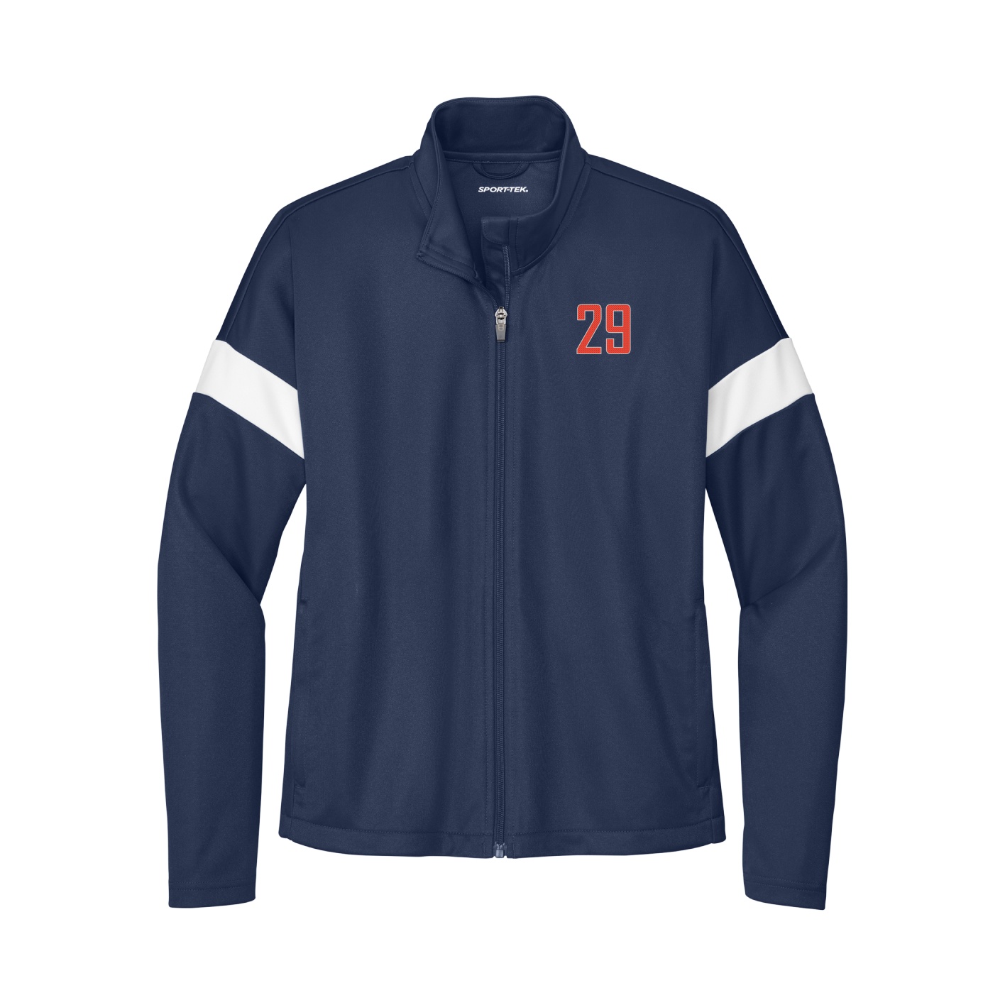 Womens Team Travel Full-Zip Jacket — Front Shirsy in Navy/White