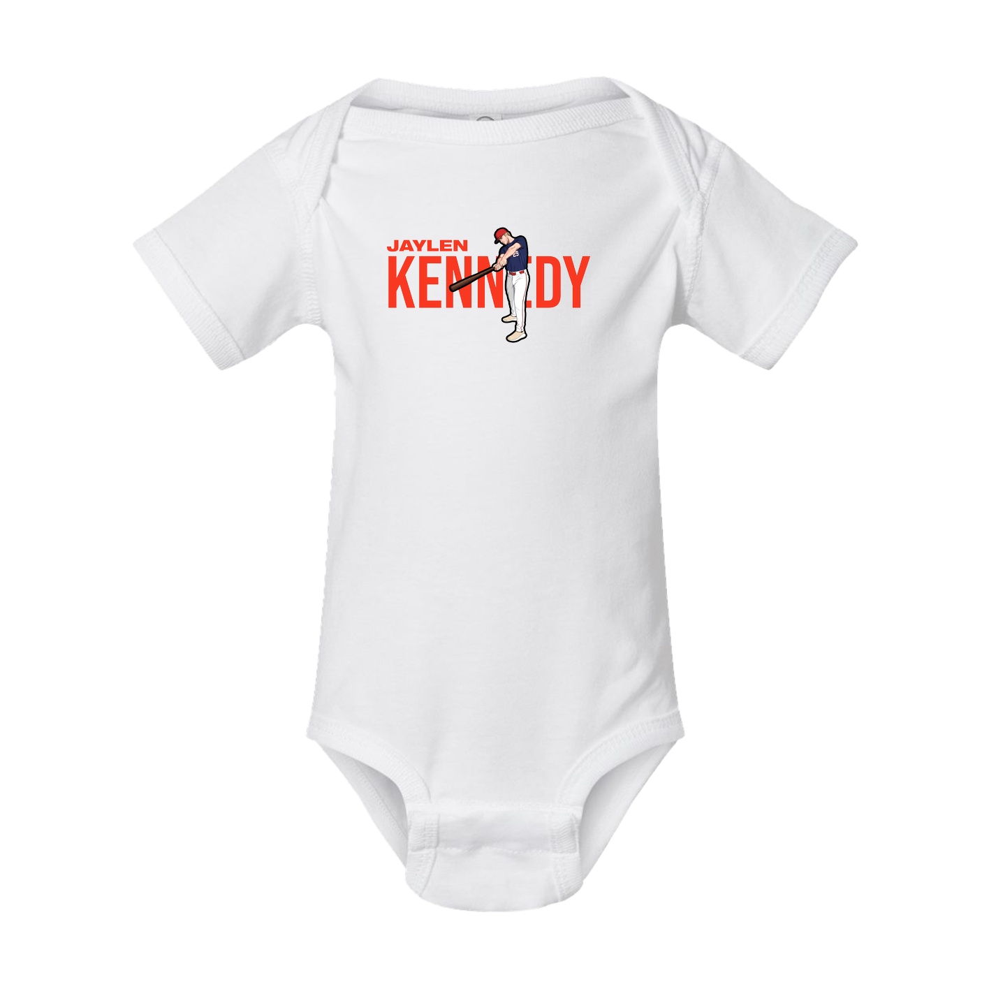 Baby Onesie — Player Name in White