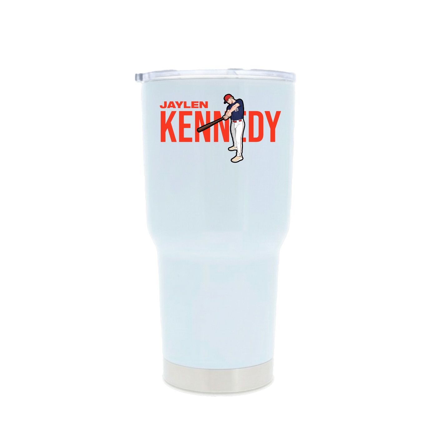 30oz Stainless Steel Tumbler — Player Name in White
