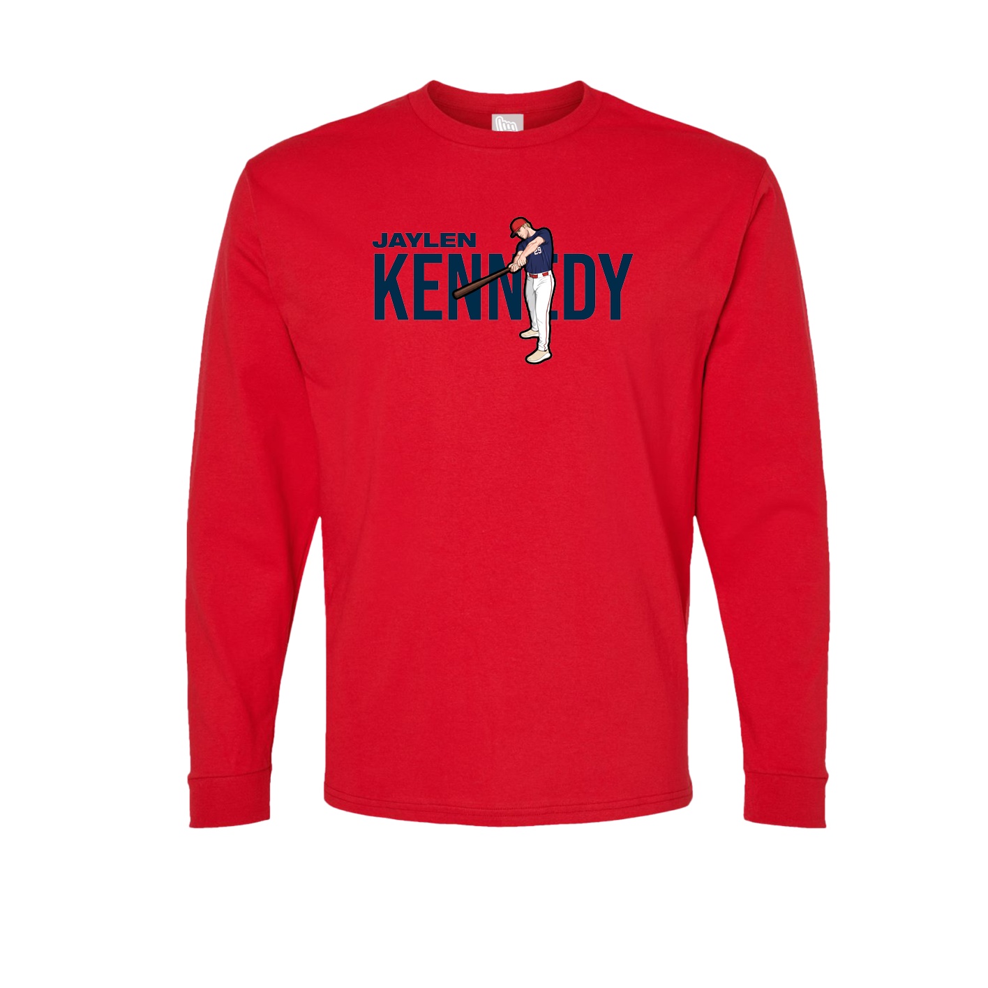Long Sleeve Tee — Player Name in Red