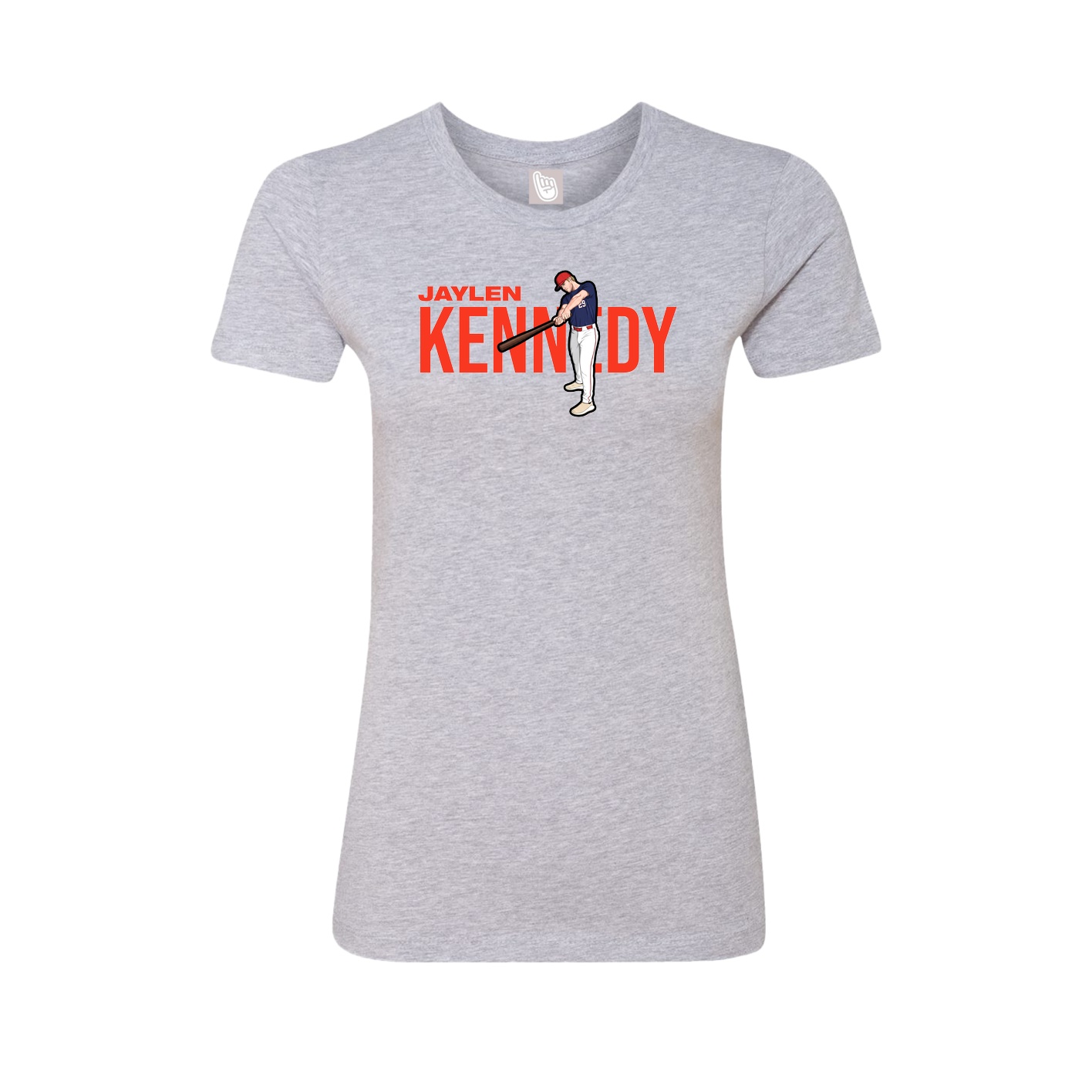 Fitted Women's Tee — Player Name in Grey