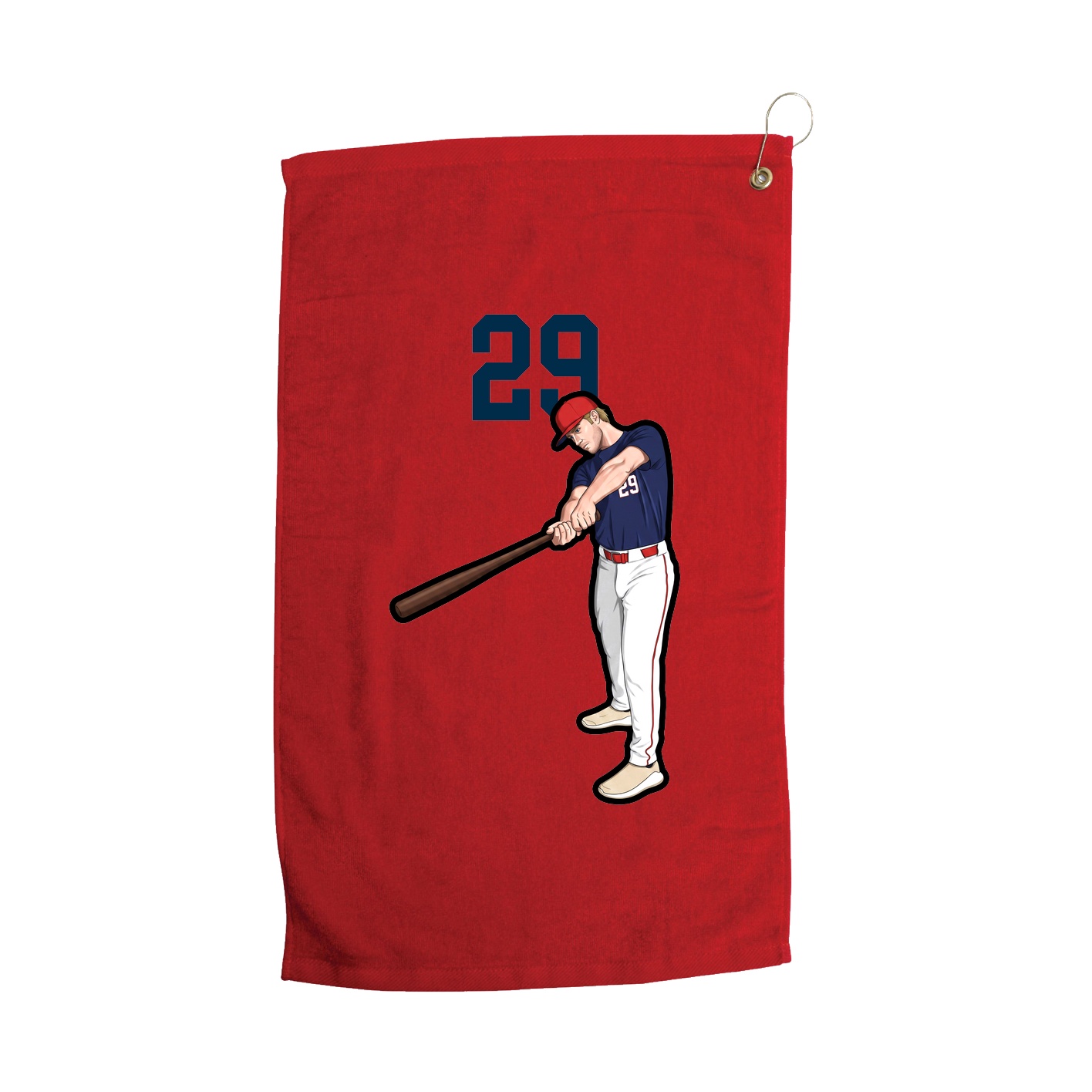 Golf Towel — Number Top in Red