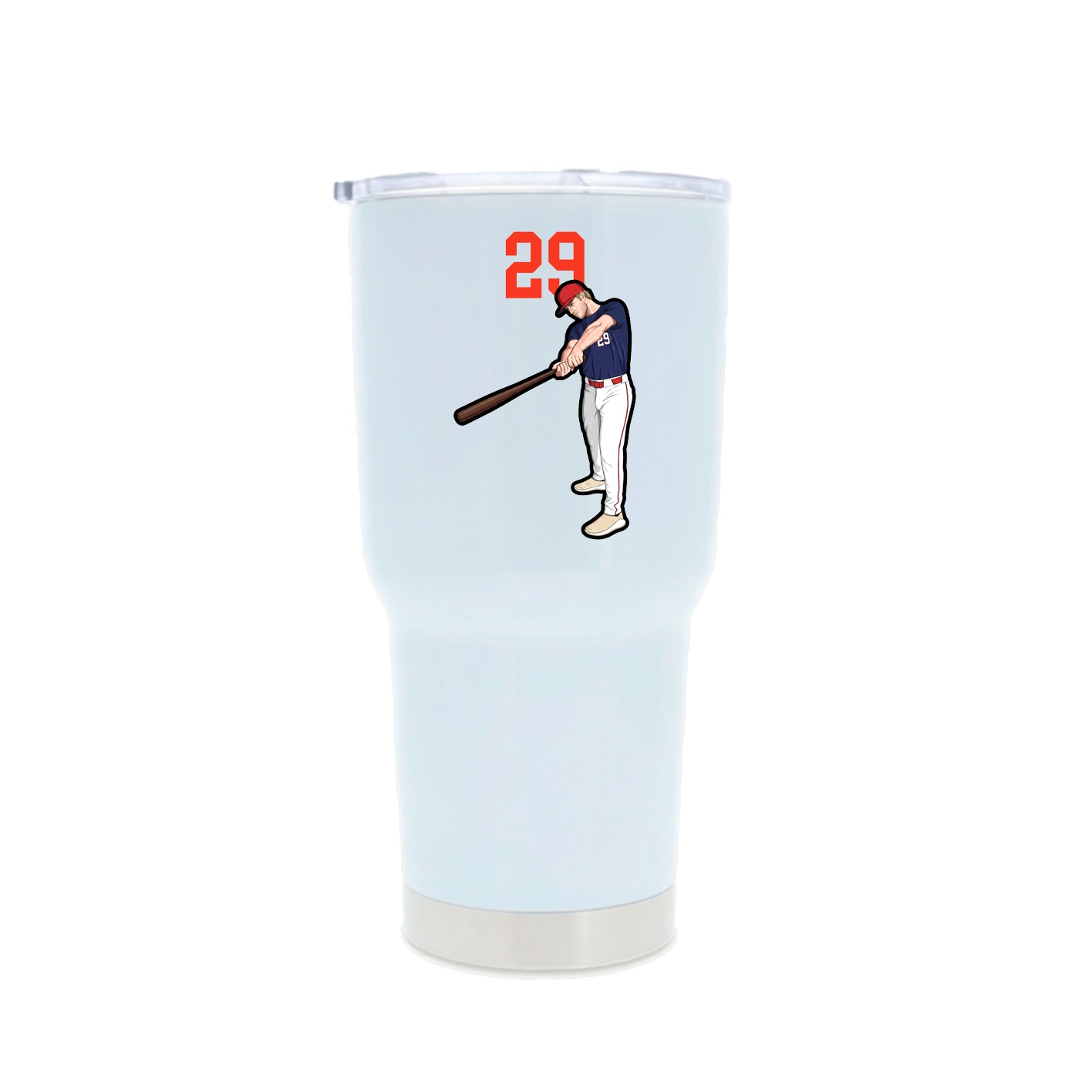 30oz Stainless Steel Tumbler — Number Top in White