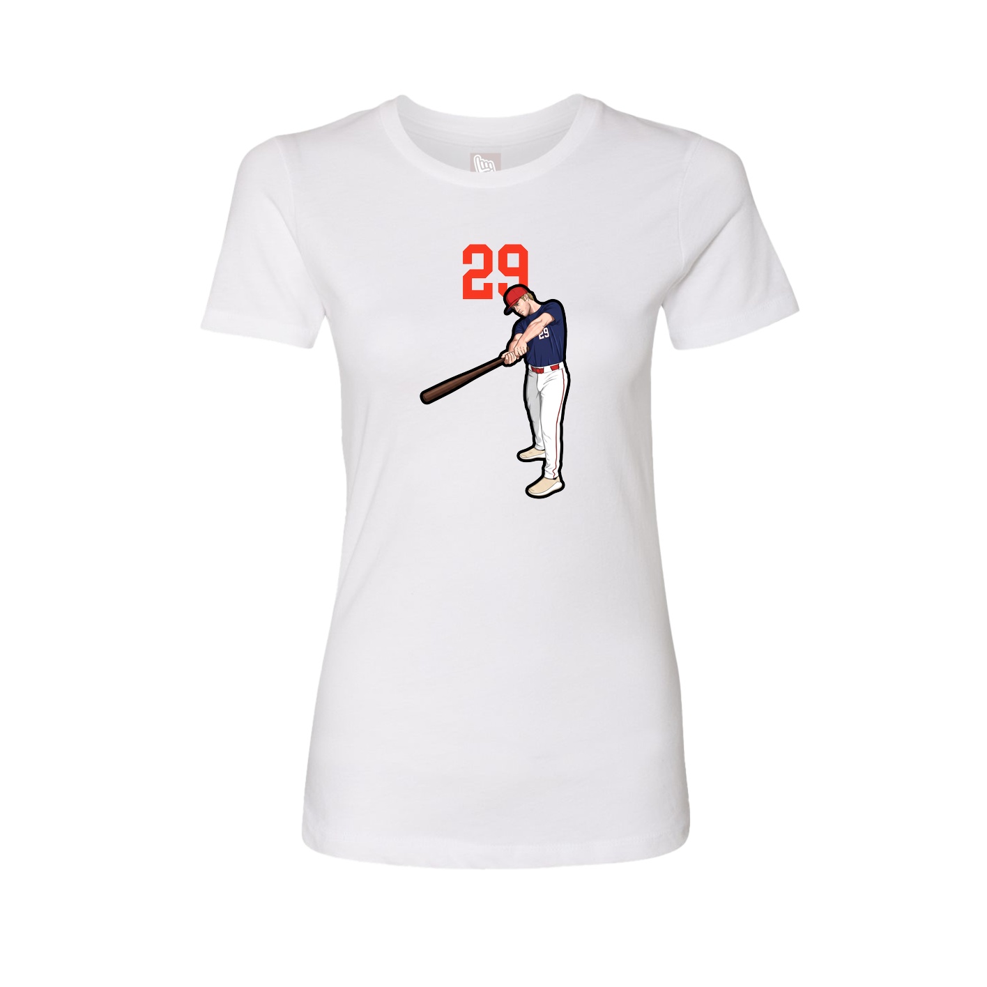 Fitted Women's Tee — Number Top in White