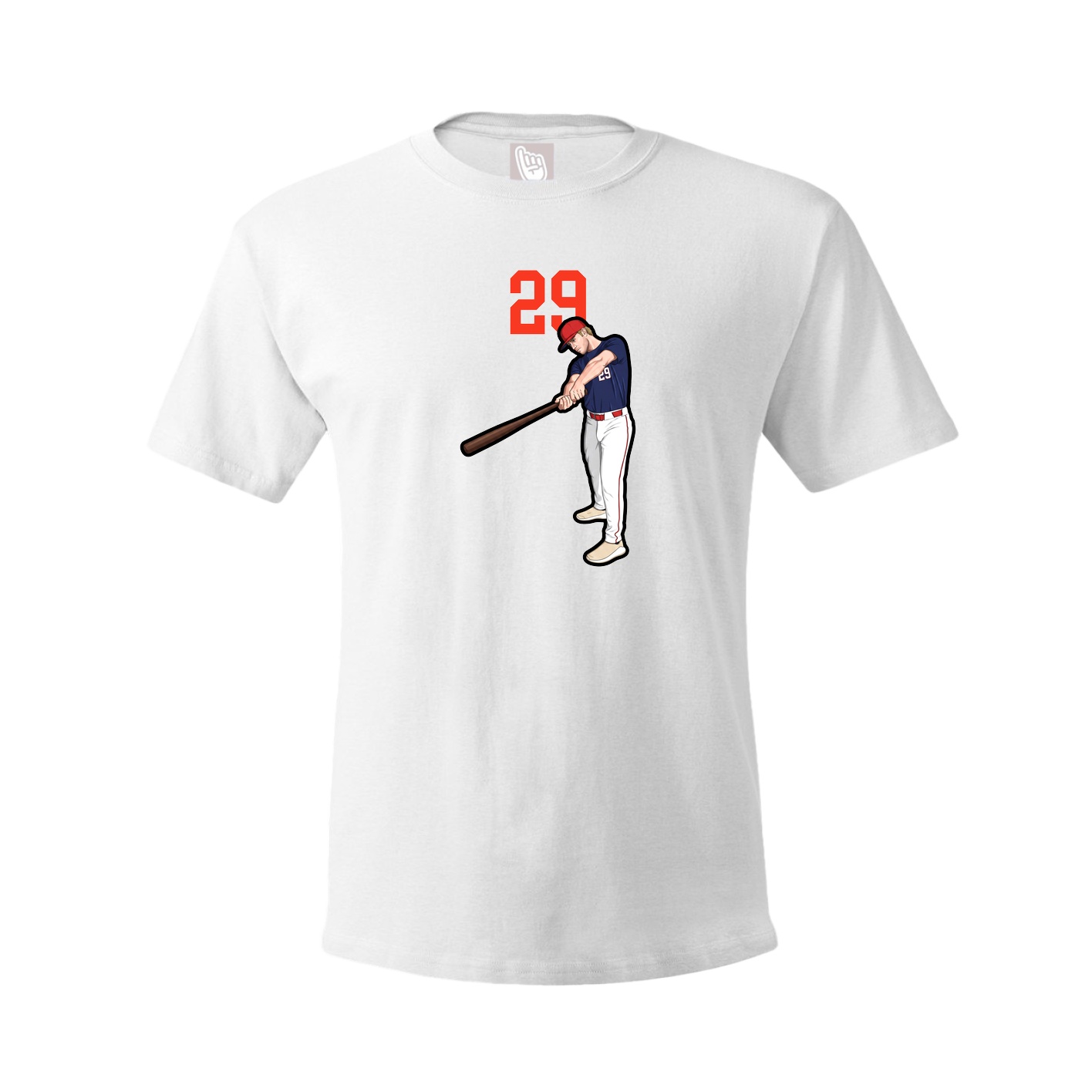 Youth Tee — Number Top in White