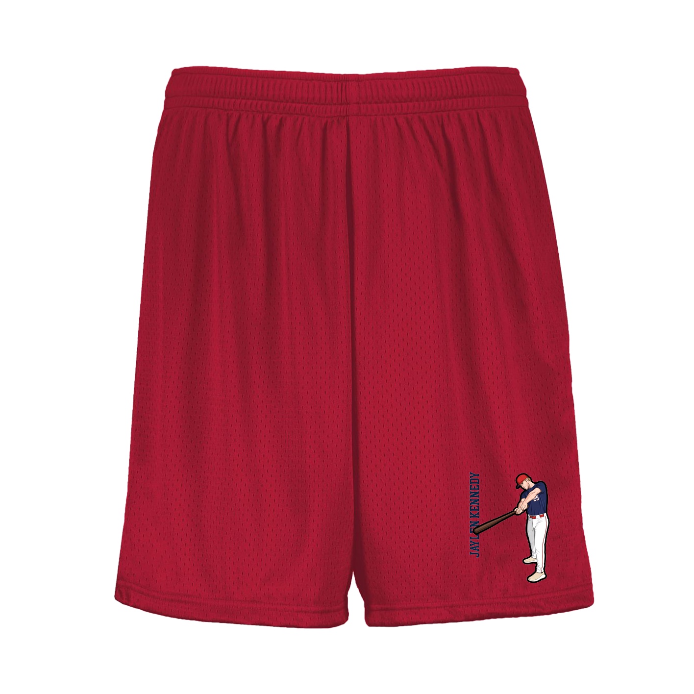 Shorts — Name Vertical in Red