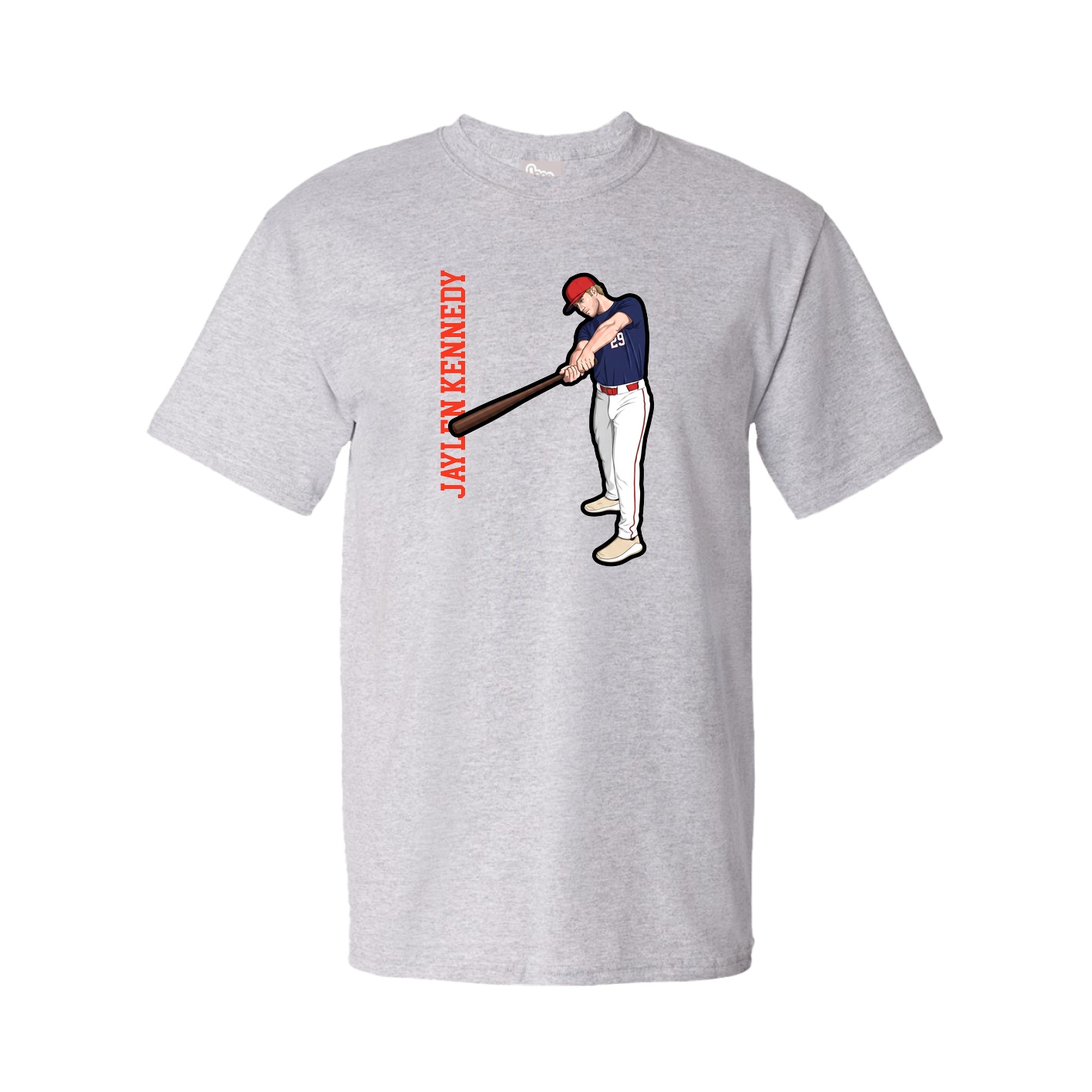 Tee — Name Vertical in Grey