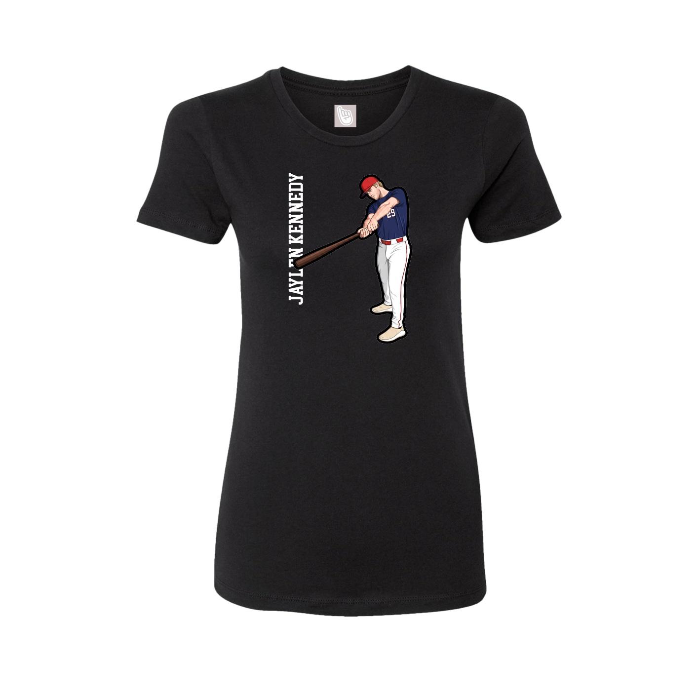 Fitted Women's Tee — Name Vertical in Black