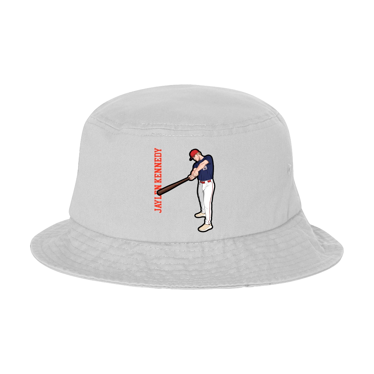 Bucket Cap — Name Vertical in White