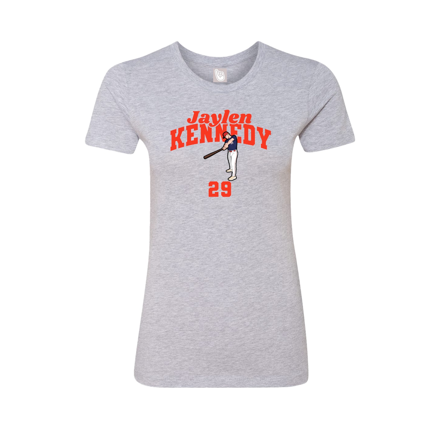 Fitted Women's Tee — Signature Arch in Grey