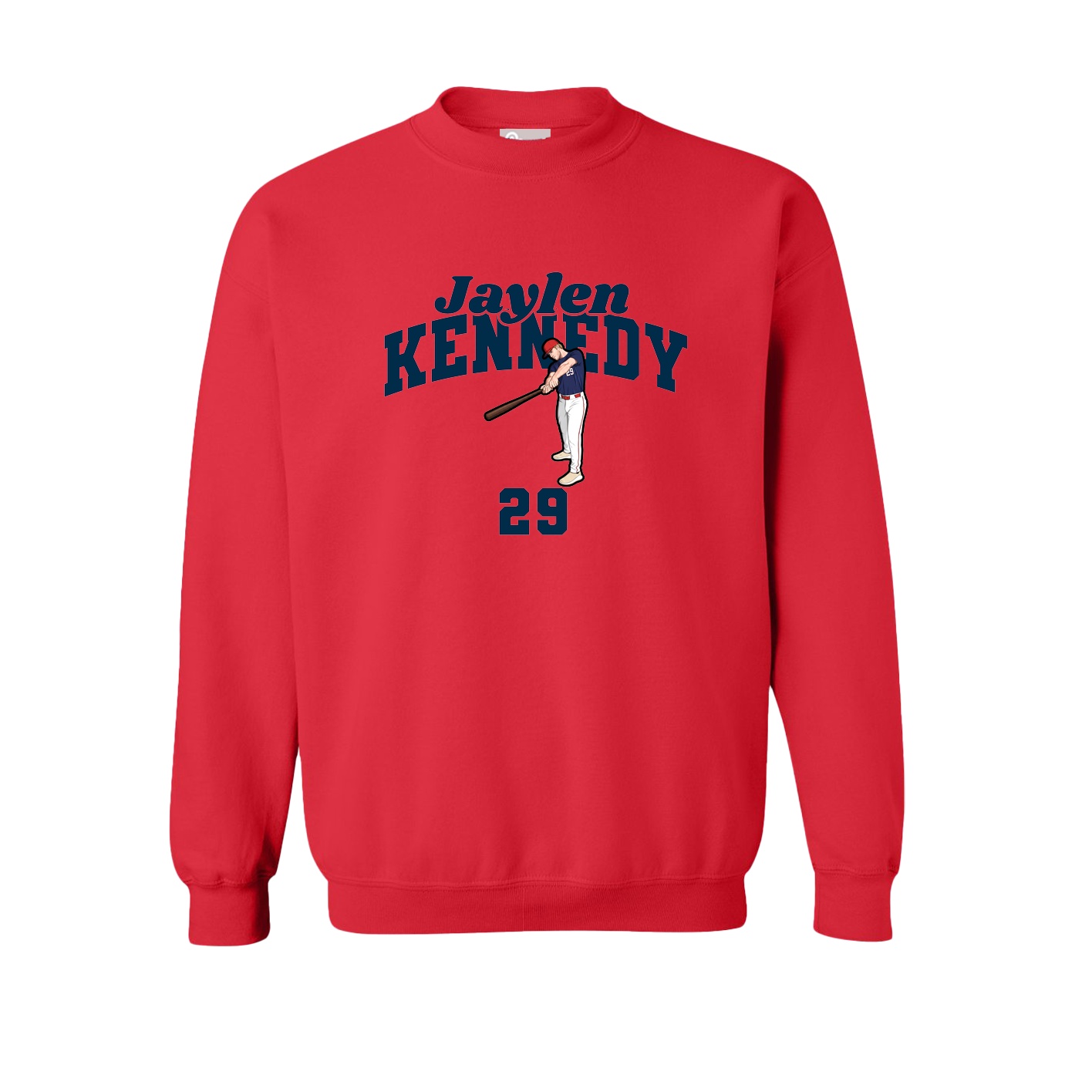 Fleece Crew — Signature Arch in Red