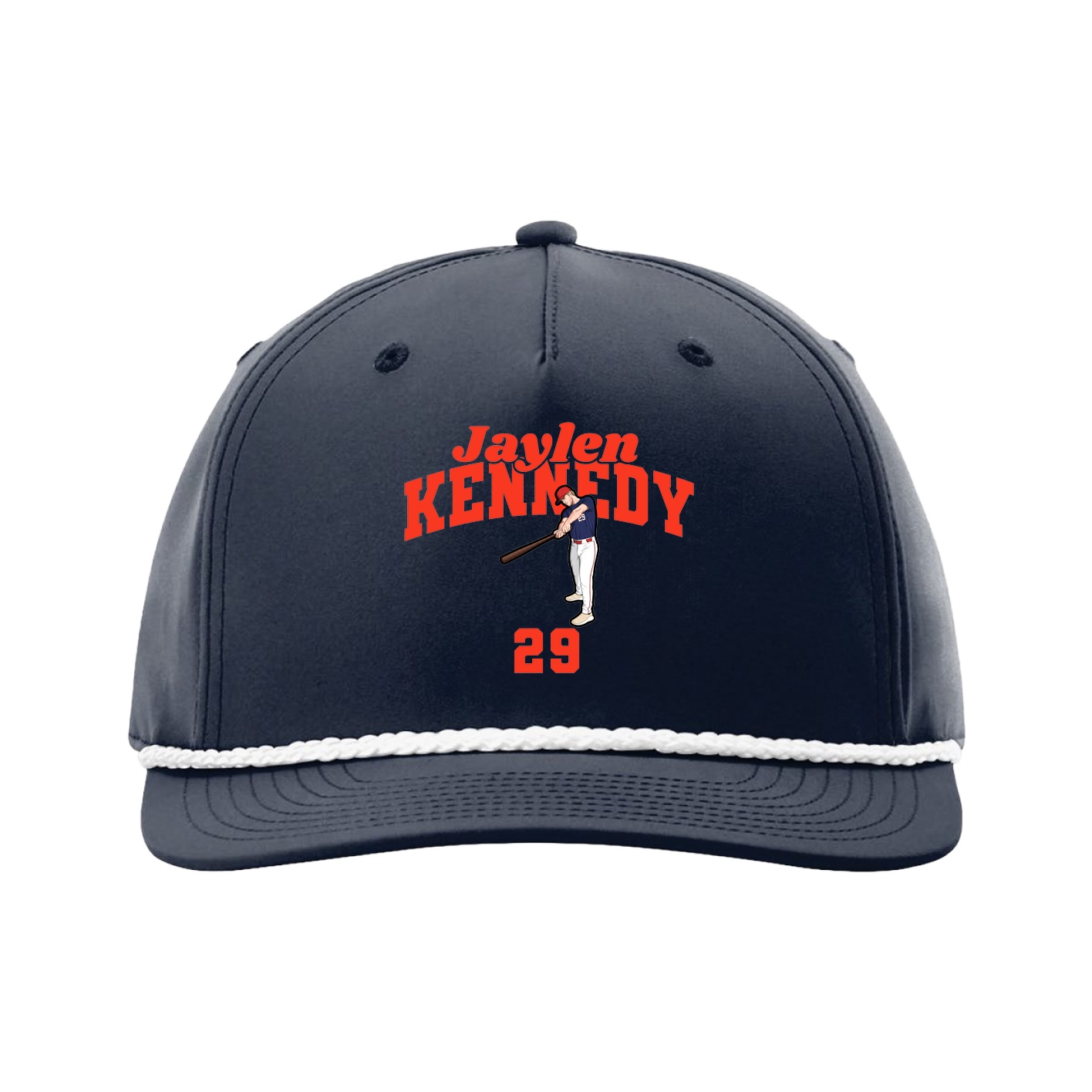 Five-Panel Classic Rope Cap — Signature Arch in Navy