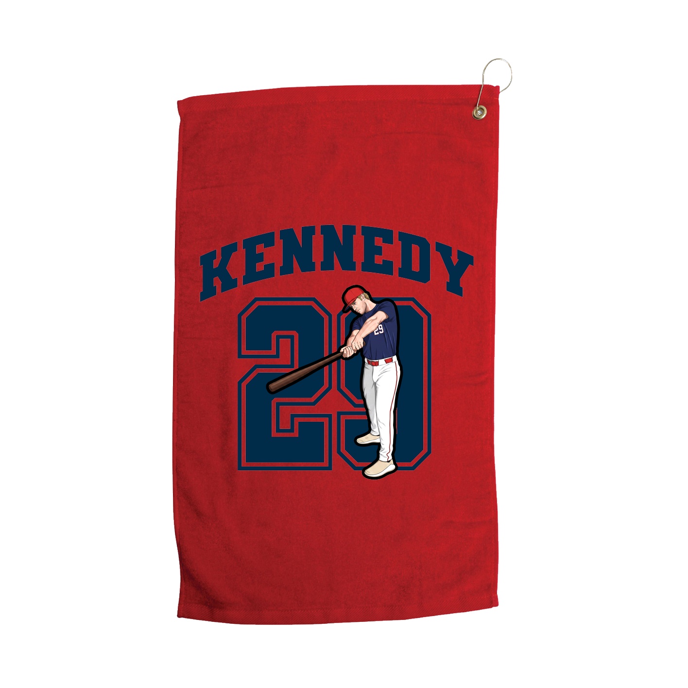 Golf Towel — Number in Red