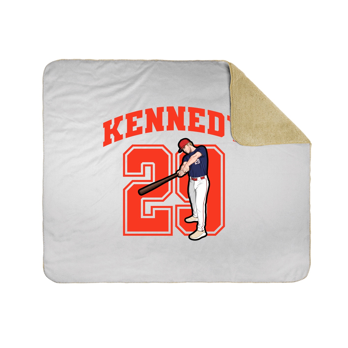 Throw Blanket — Number in White