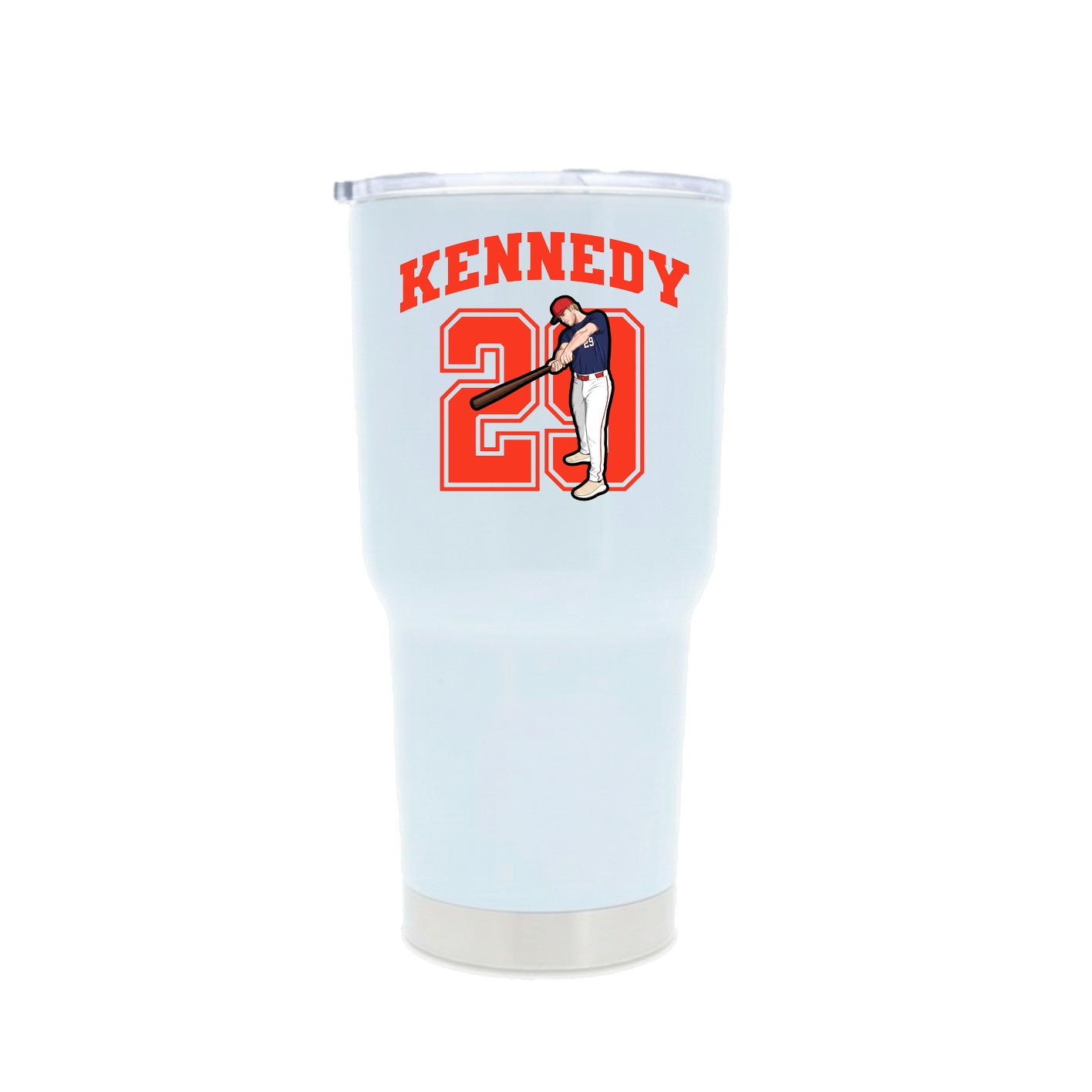 30oz Stainless Steel Tumbler — Number in White