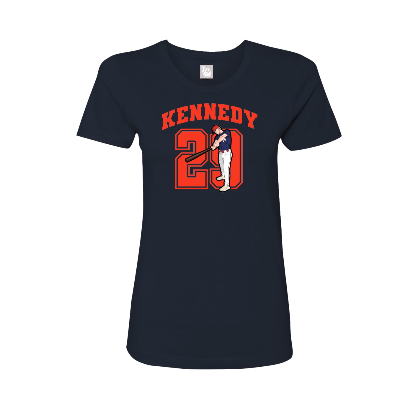 Fitted Women's Tee — Number in Navy