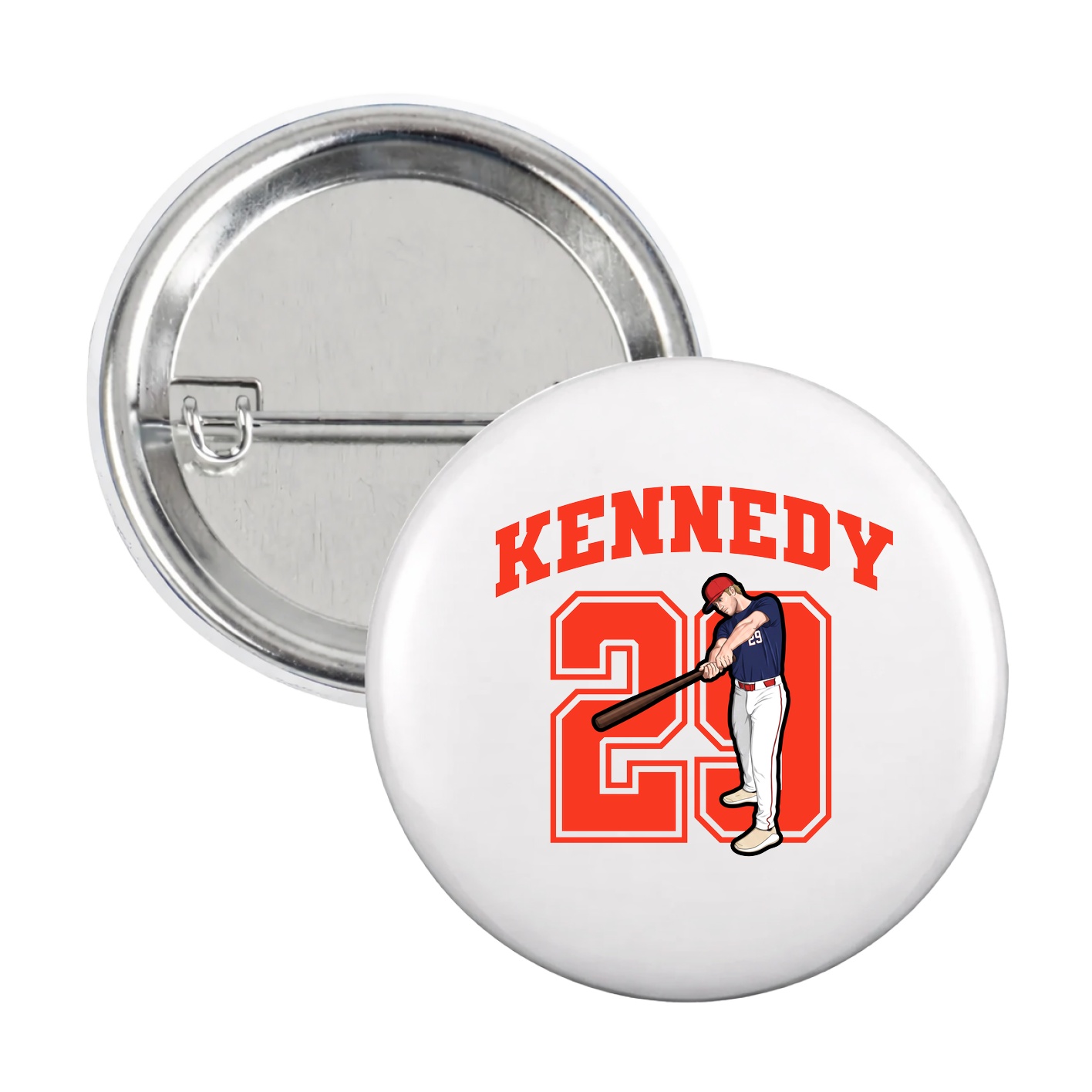 Game Day Button — Number in White
