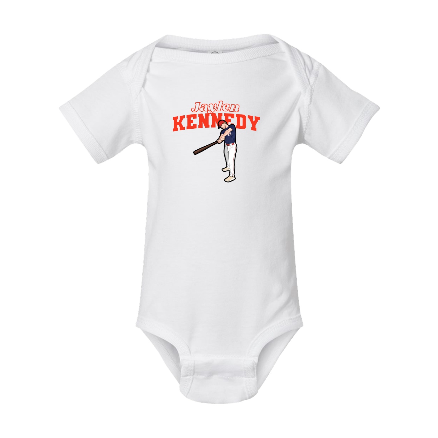 Baby Onesie — Name Arch in White
