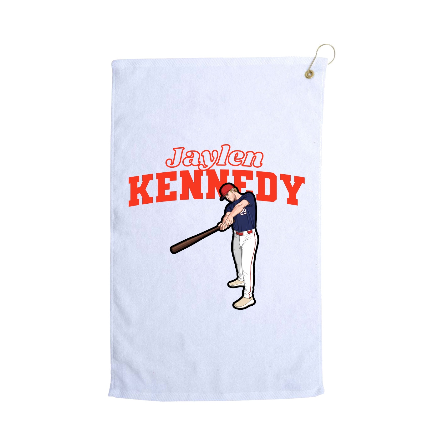 Golf Towel — Name Arch in White