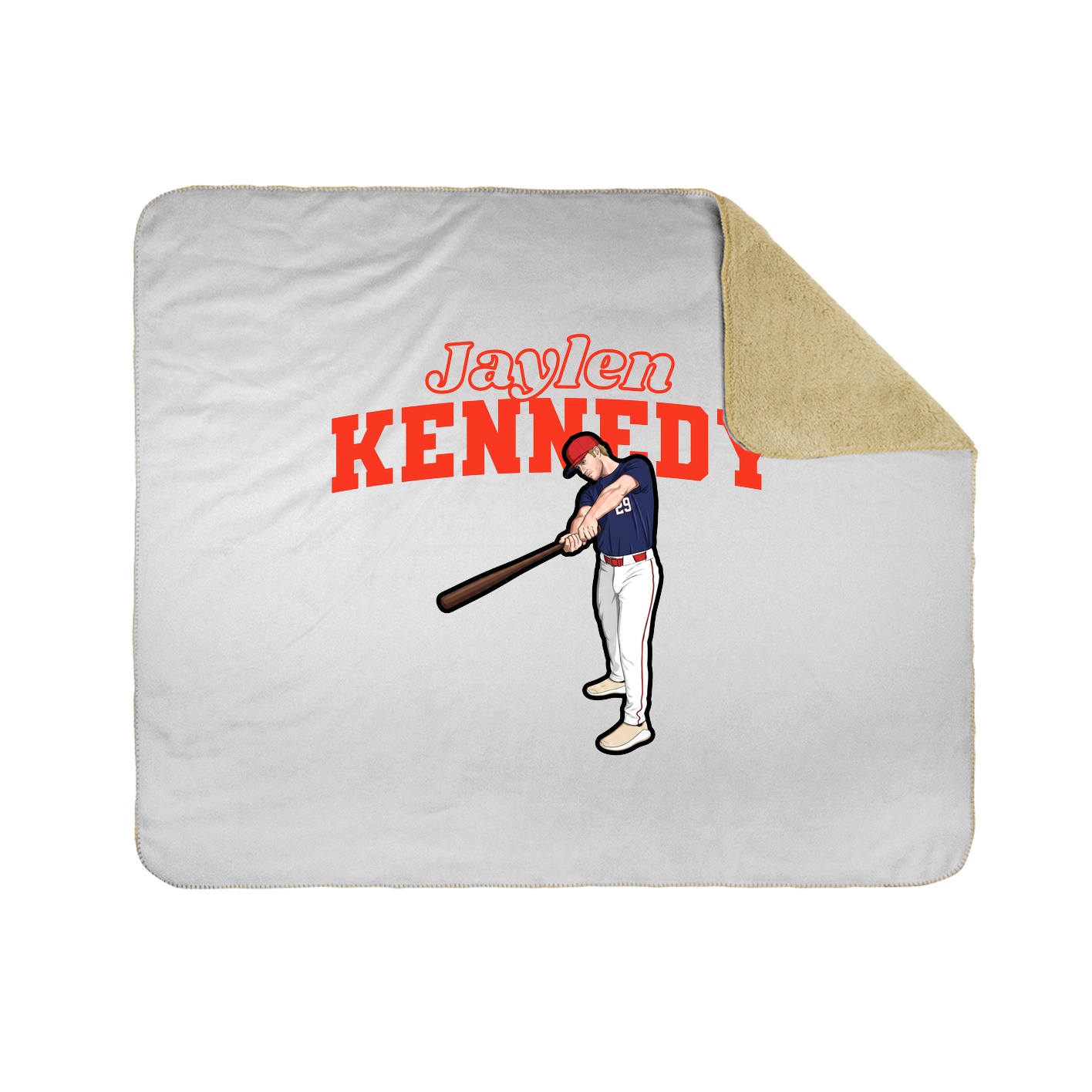 Throw Blanket — Name Arch in White