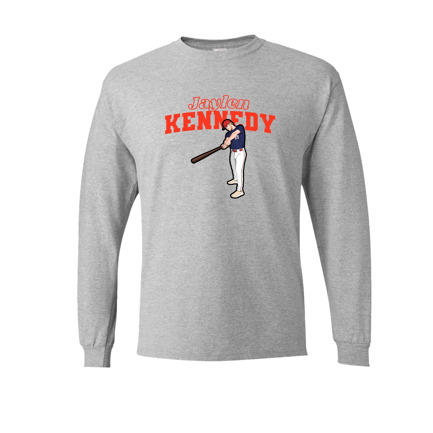Long Sleeve Tee — Name Arch in Grey
