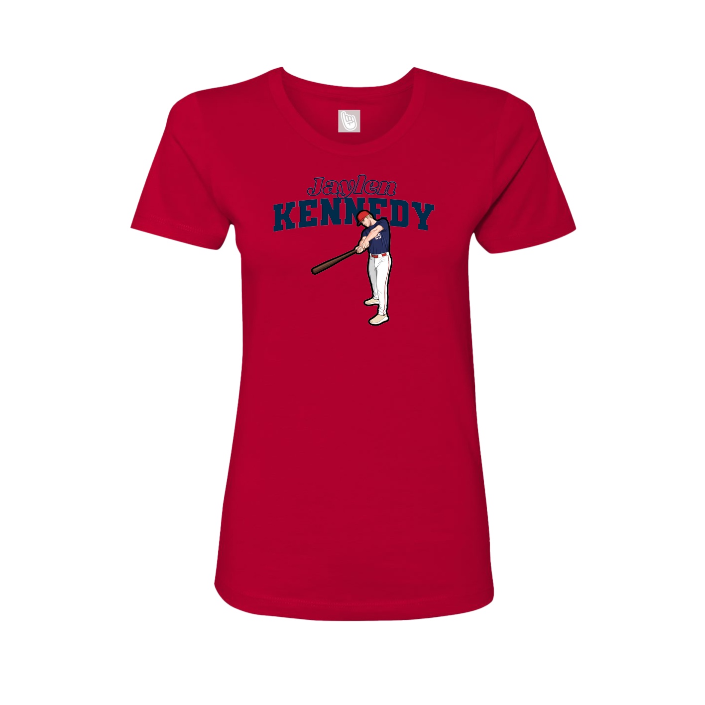 Fitted Women's Tee — Name Arch in Red