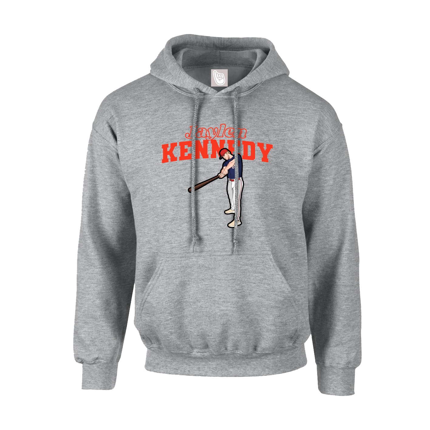 Youth Hoodie — Name Arch in Grey