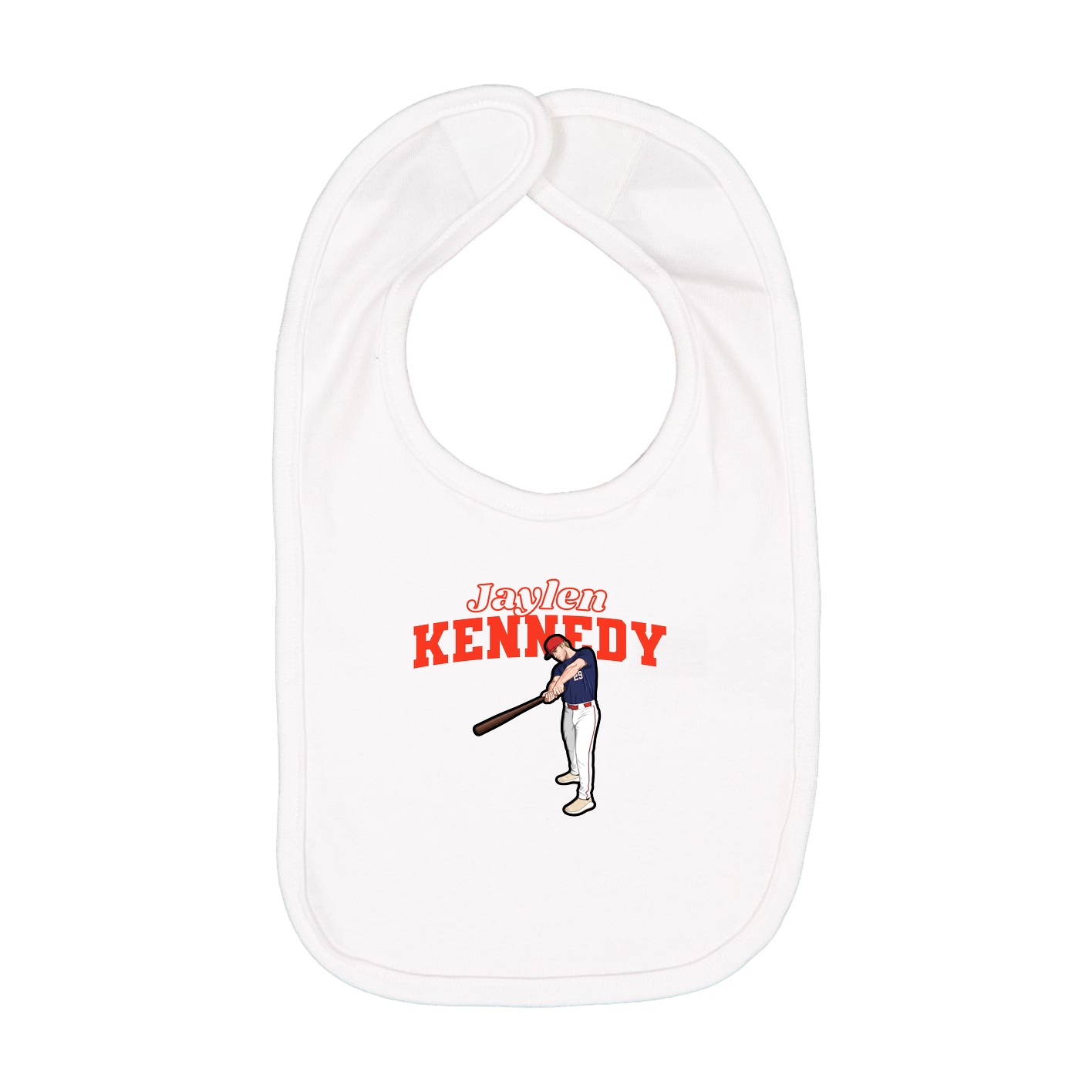 Infant Bib — Name Arch in White