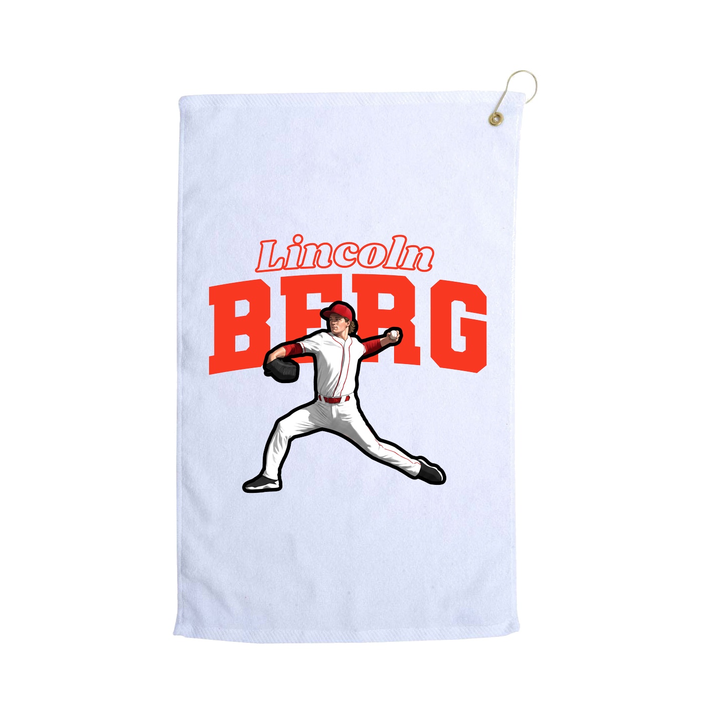 Golf Towel — Name Arch in White