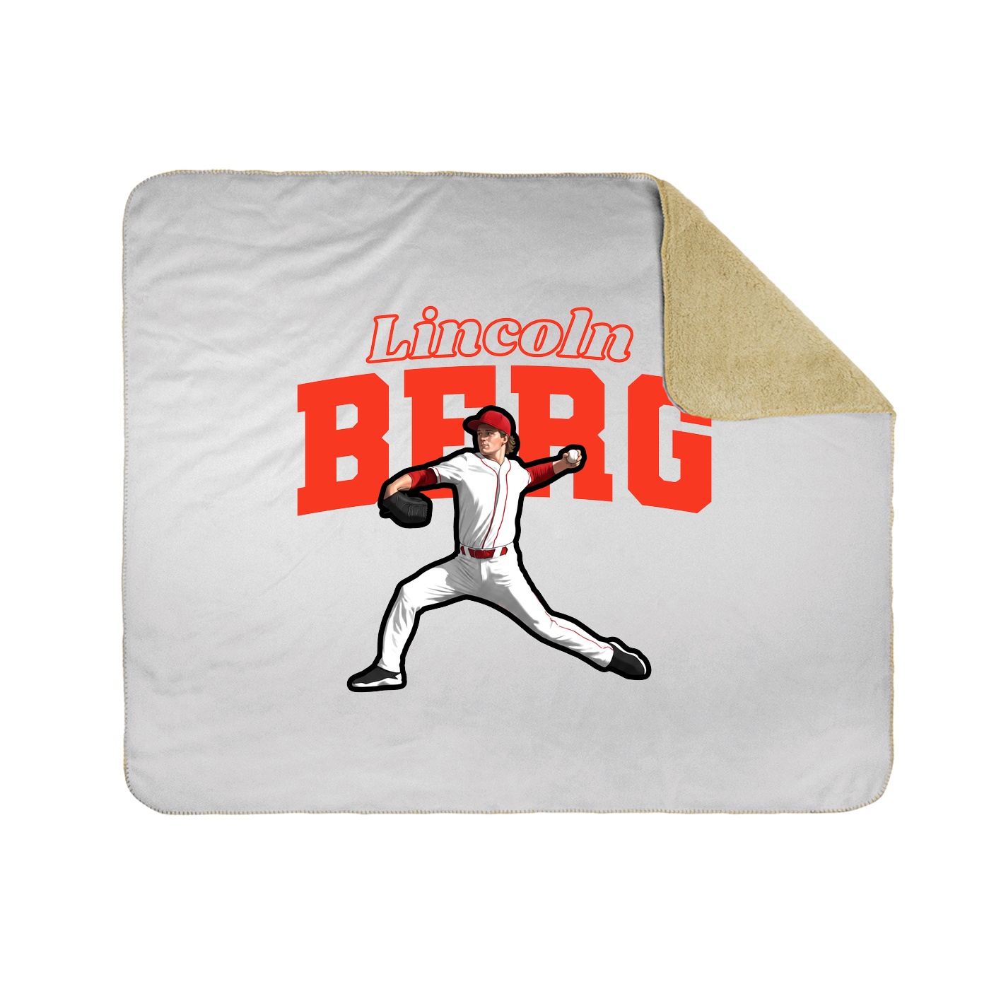 Throw Blanket — Name Arch in White