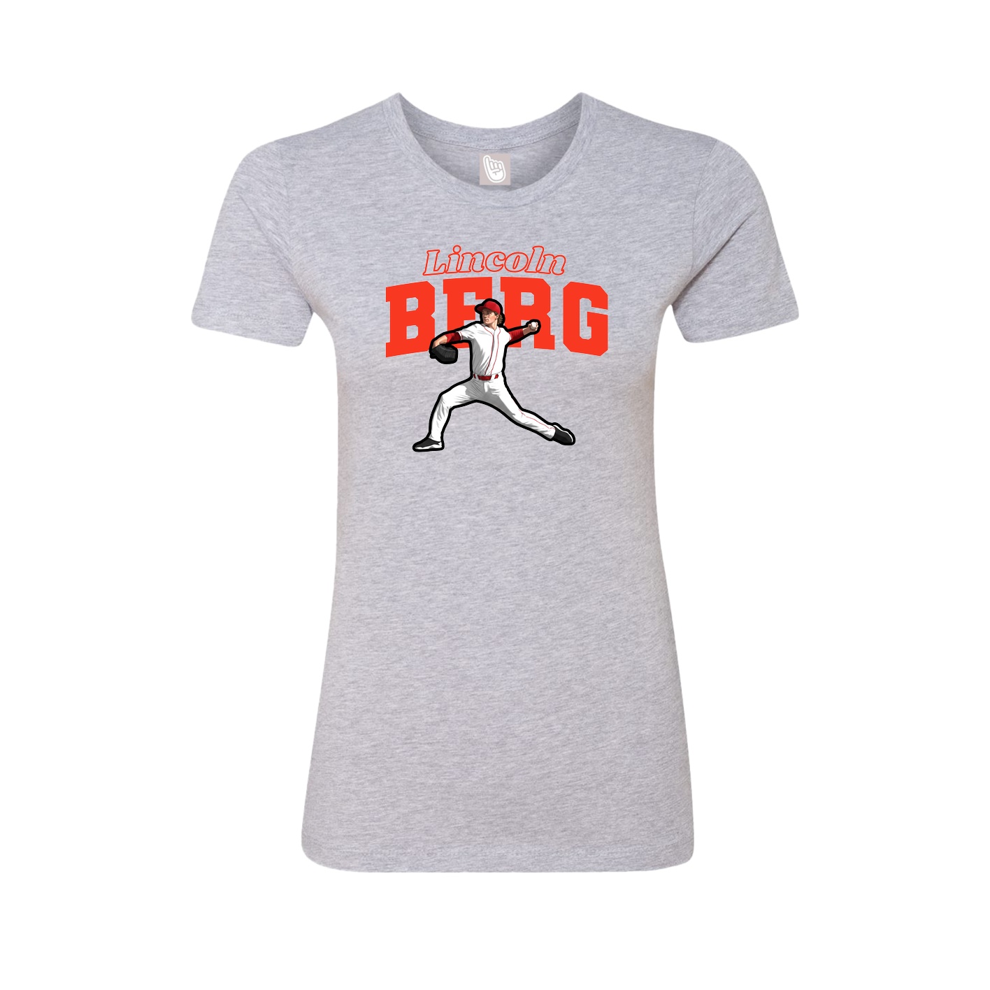 Fitted Women's Tee — Name Arch in Grey