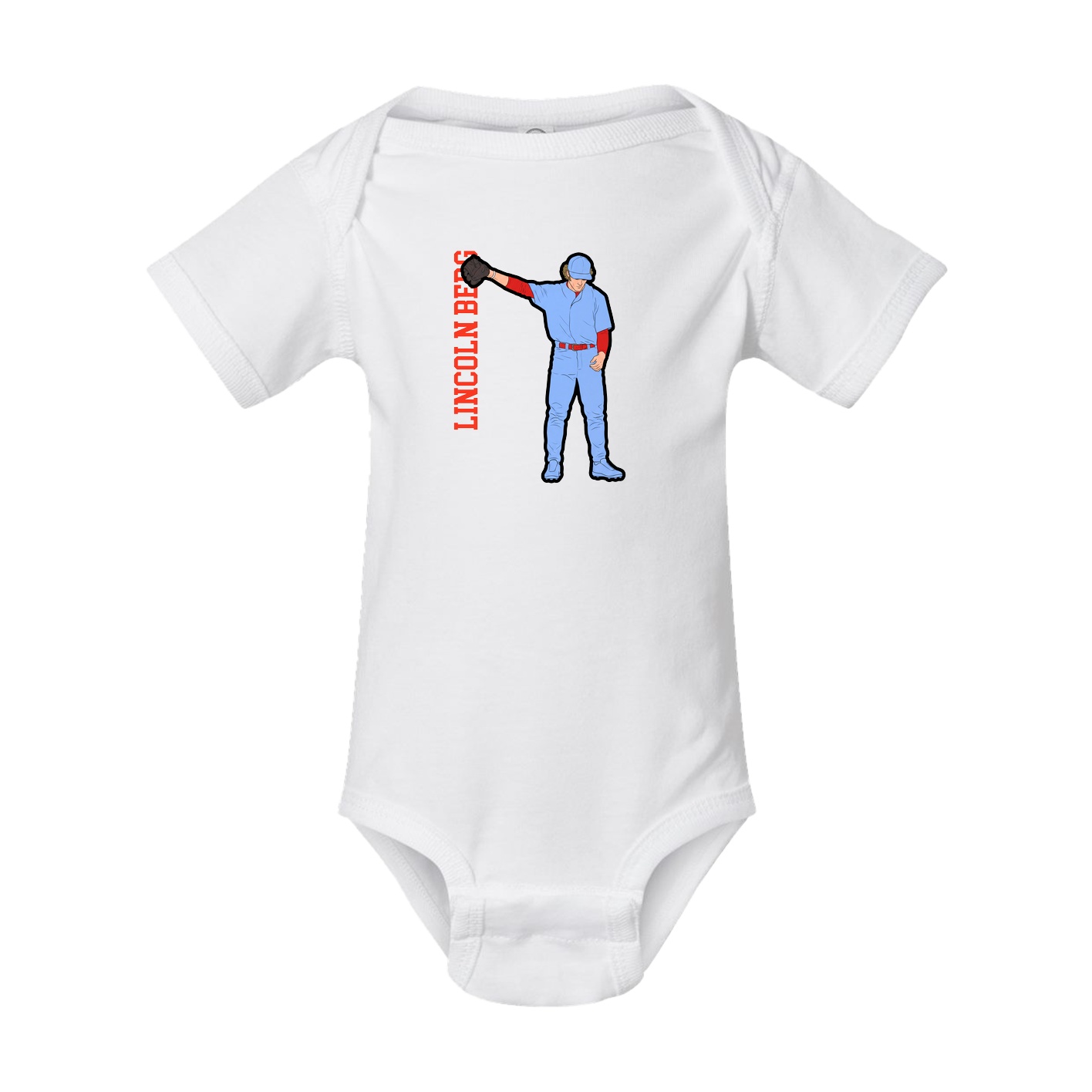 Baby Onesie — Name Vertical in White