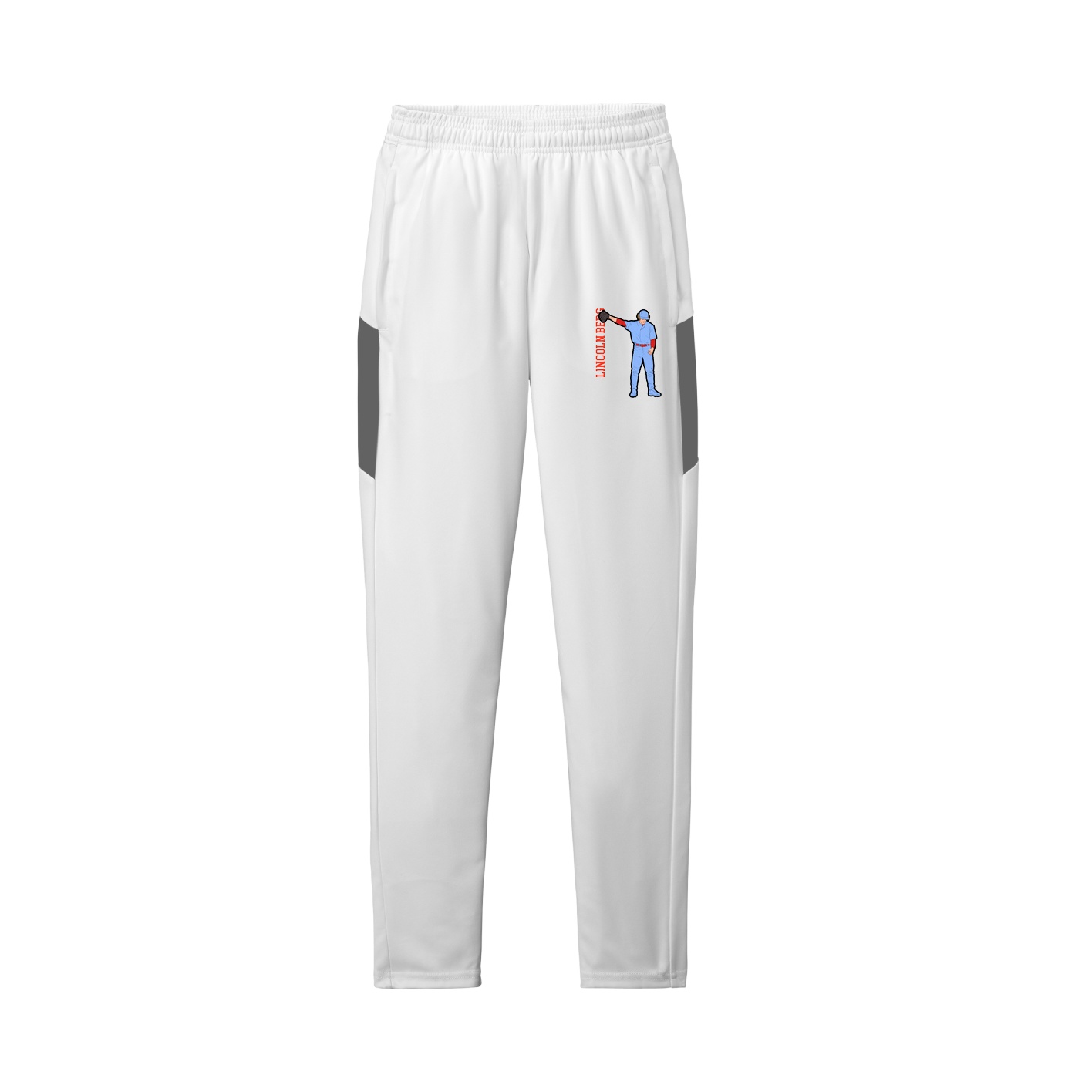 Team Travel Pant — Name Vertical in White/Grey