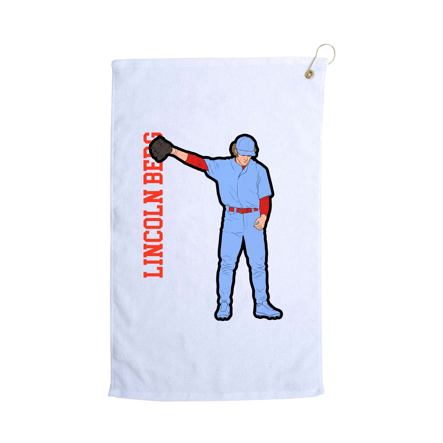 Golf Towel — Name Vertical in White