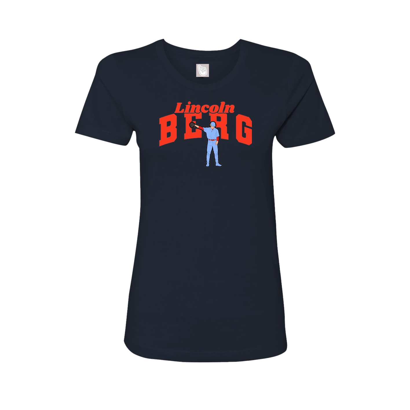 Fitted Women's Tee — Signature Arch in Navy