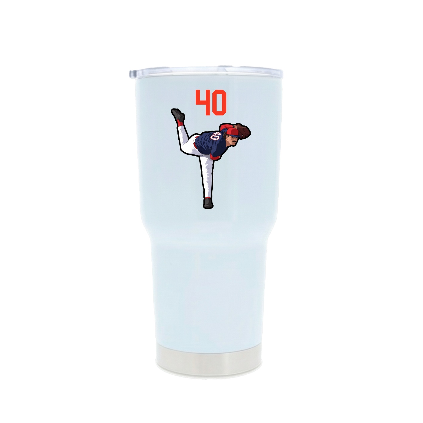 30oz Stainless Steel Tumbler — Number Top in White
