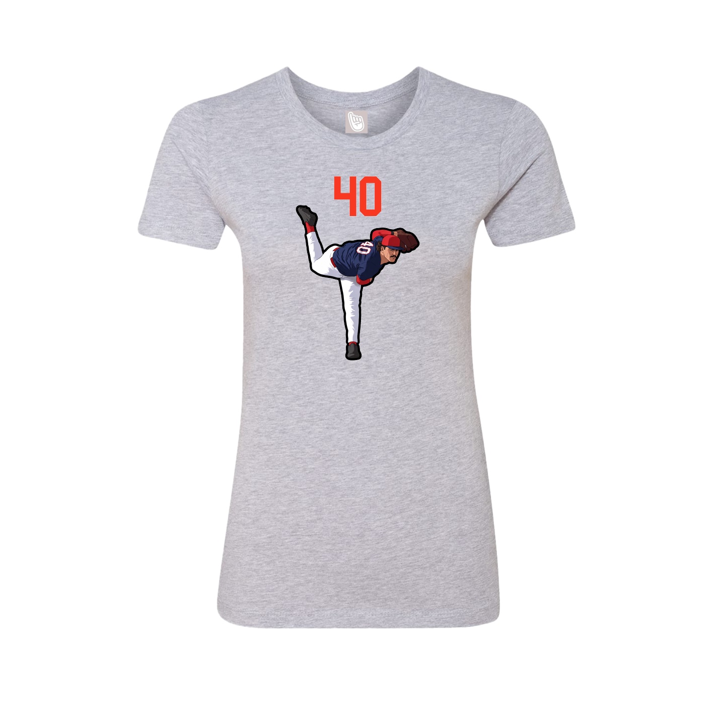 Fitted Women's Tee — Number Top in Grey
