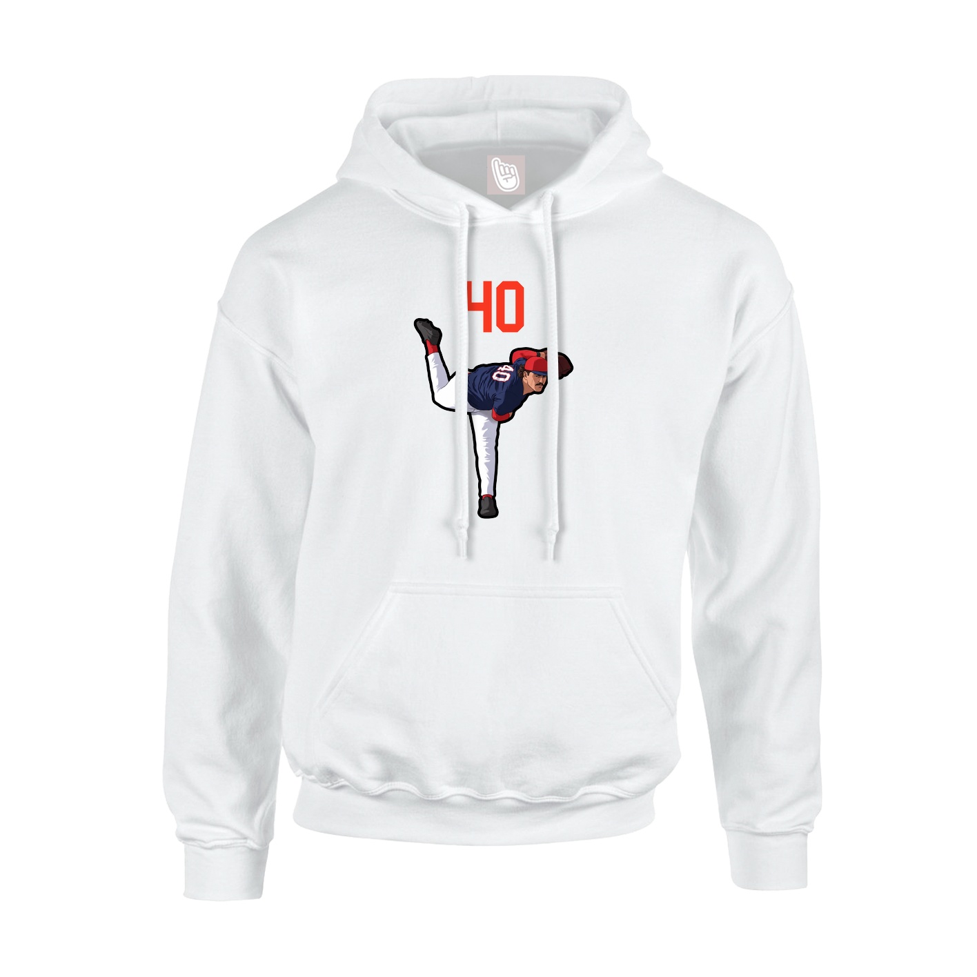 Hoodie — Number Top in White