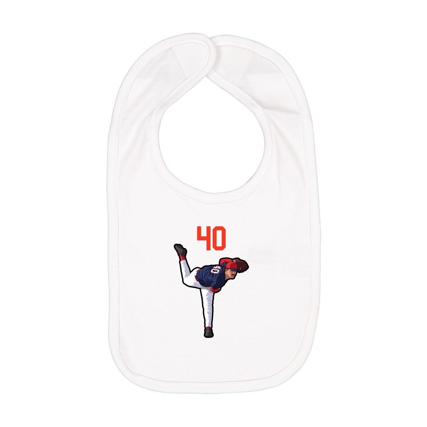 Infant Bib — Number Top in White