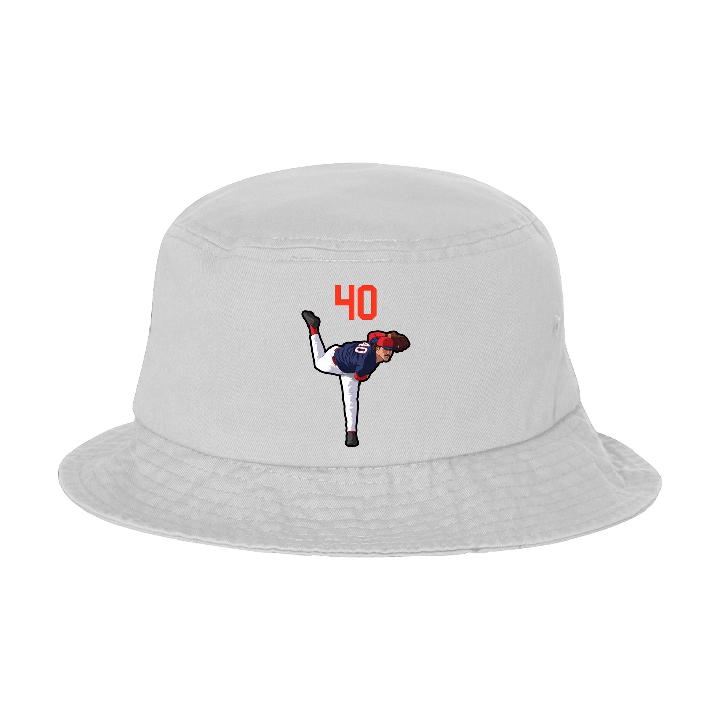 Bucket Cap — Number Top in White