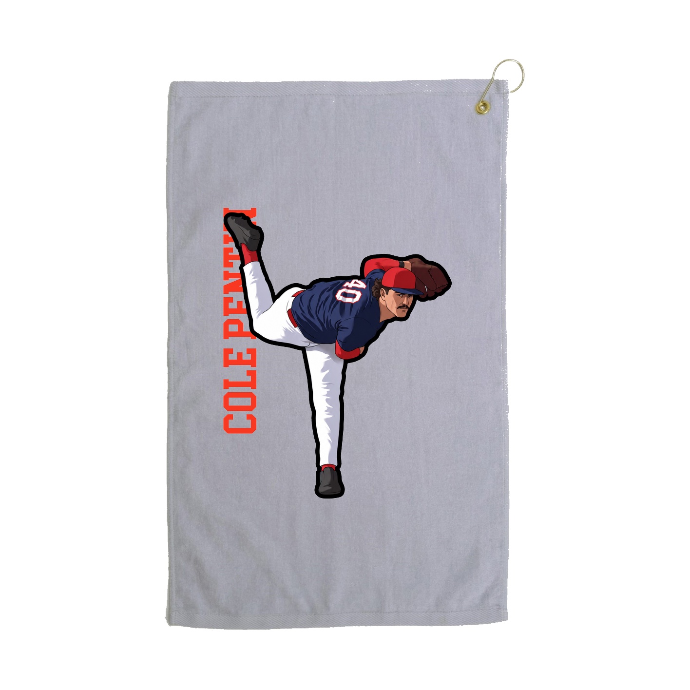 Golf Towel — Name Vertical in Grey