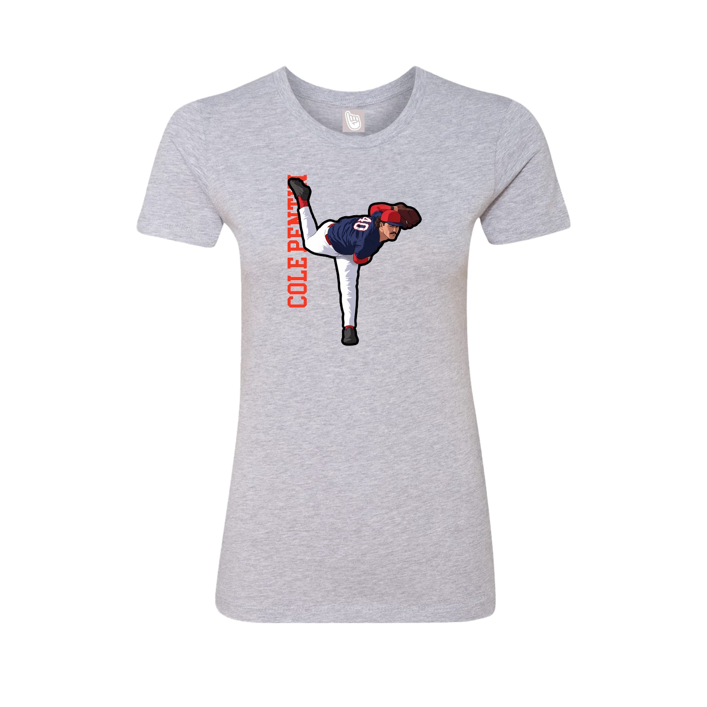 Fitted Women's Tee — Name Vertical in Grey