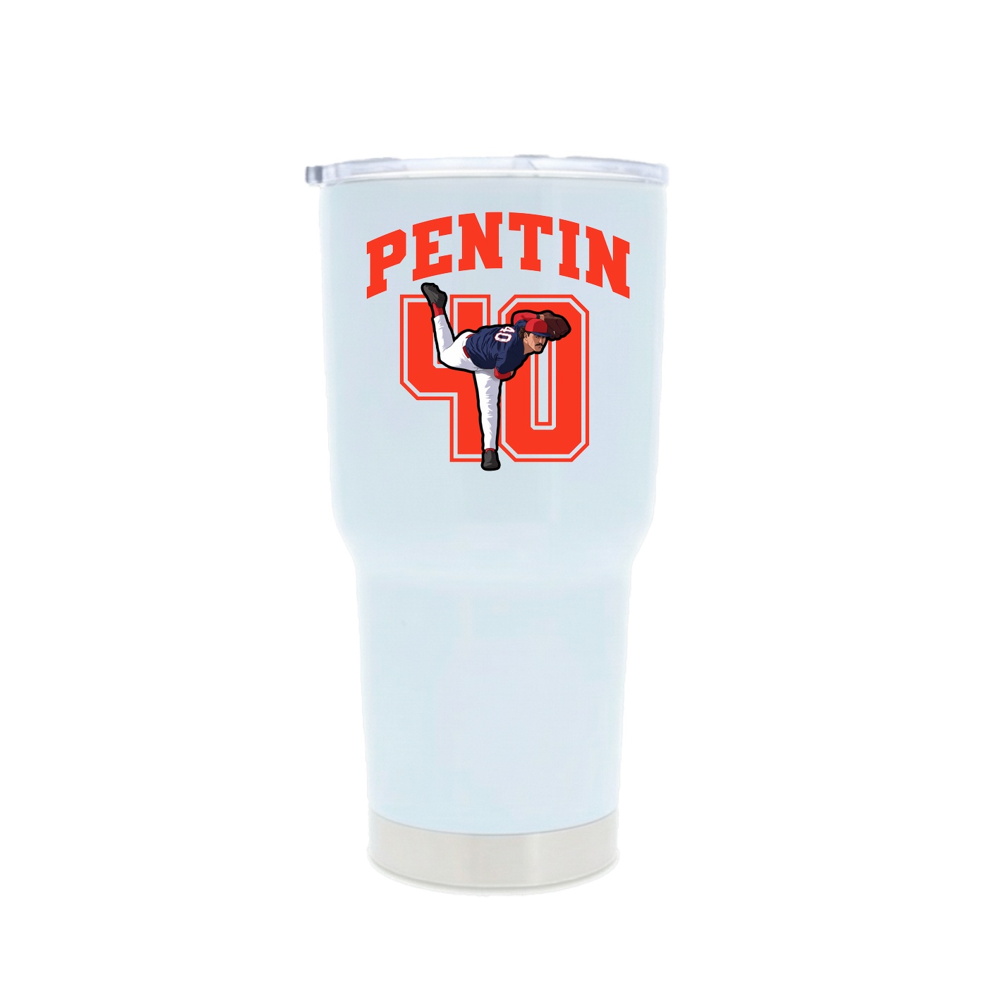30oz Stainless Steel Tumbler — Number in White