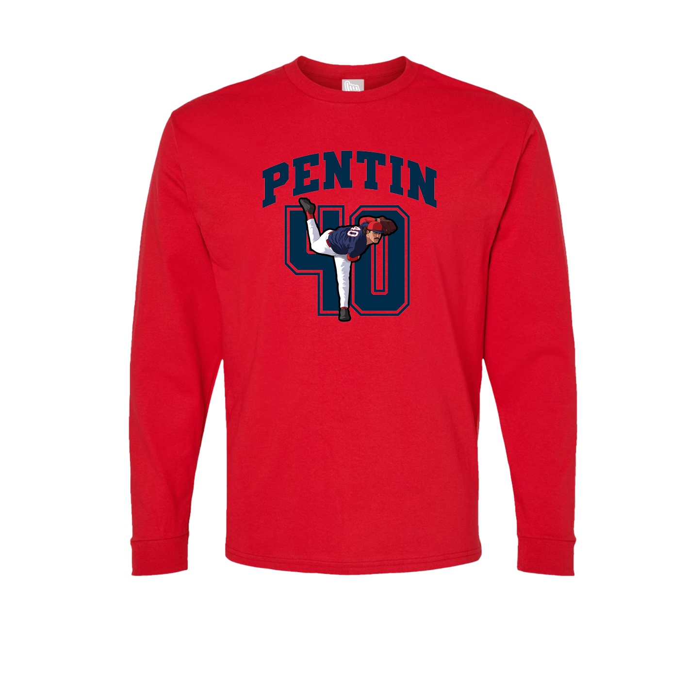 Long Sleeve Tee — Number in Red