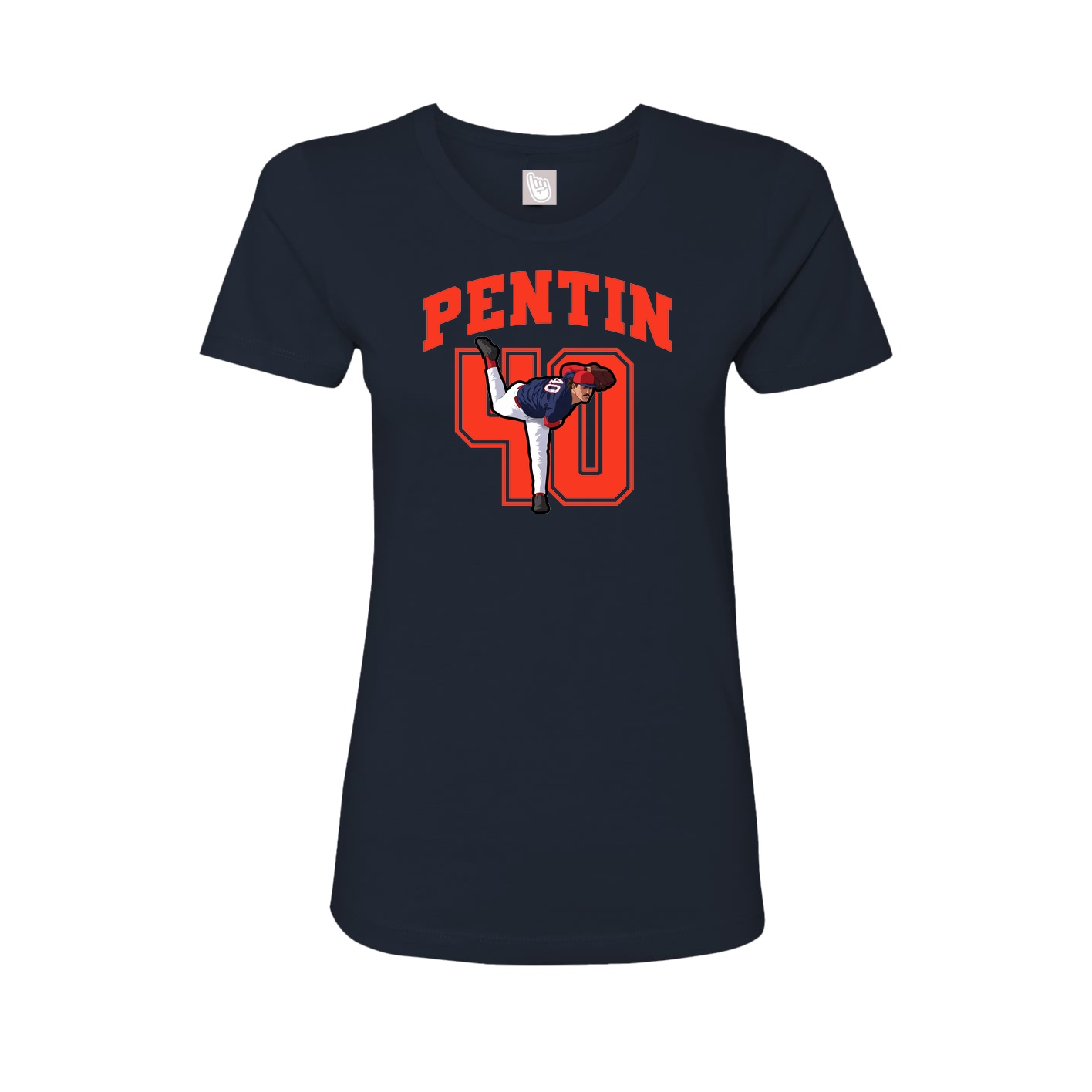 Fitted Women's Tee — Number in Navy