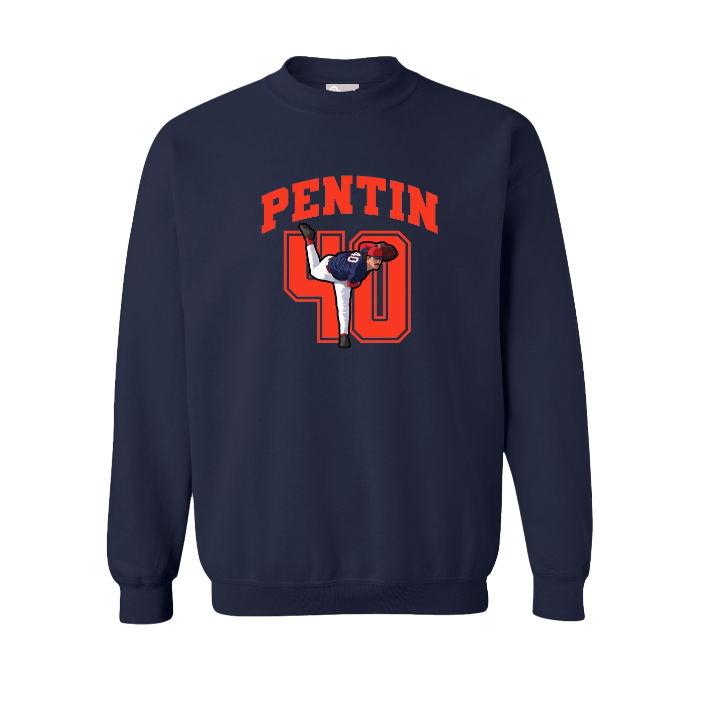 Fleece Crew — Number in Navy