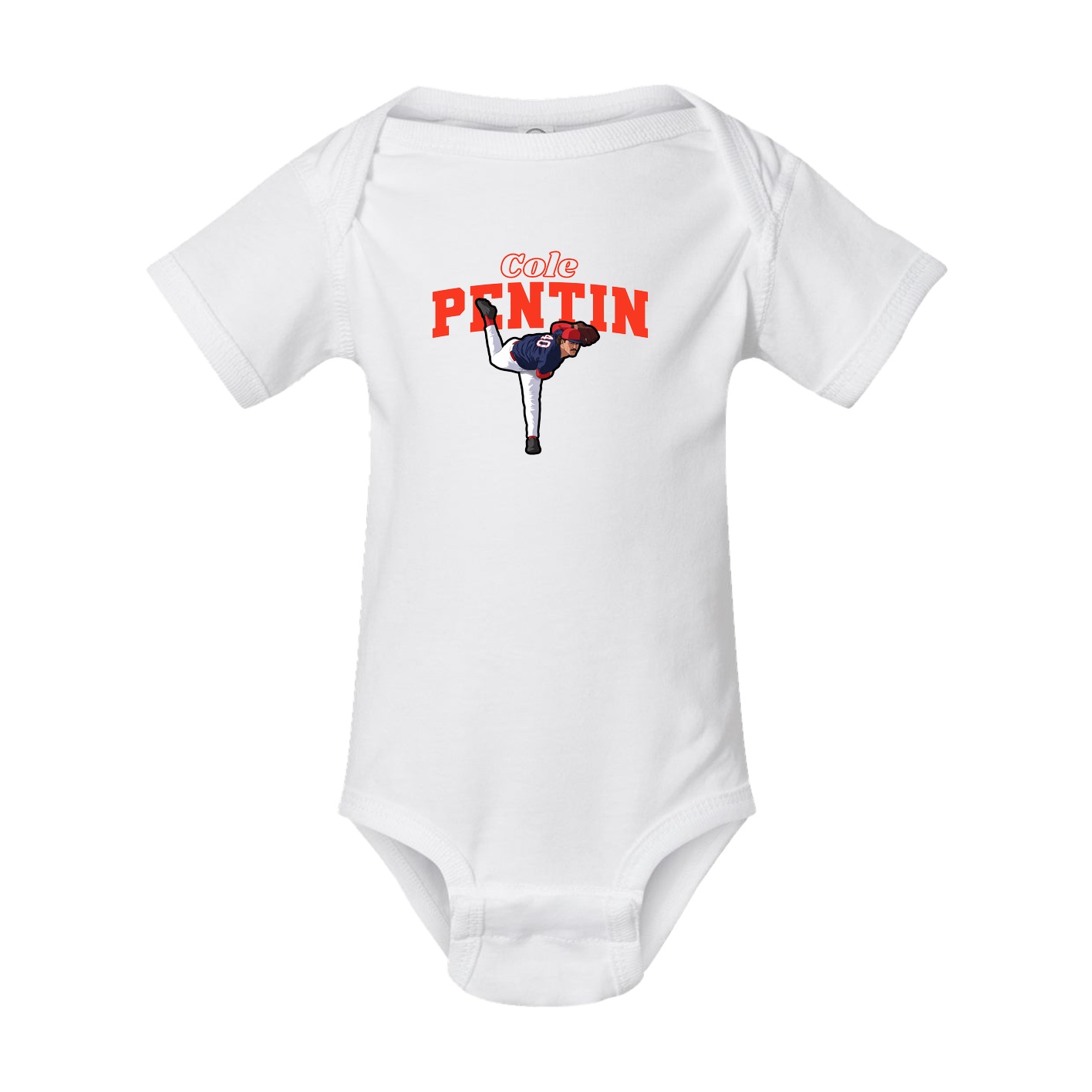 Baby Onesie — Name Arch in White