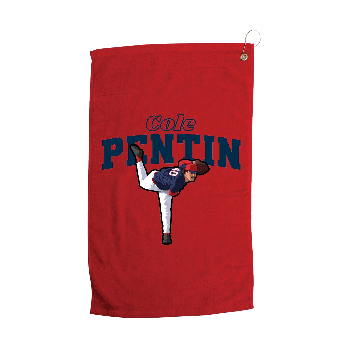 Golf Towel — Name Arch in Red