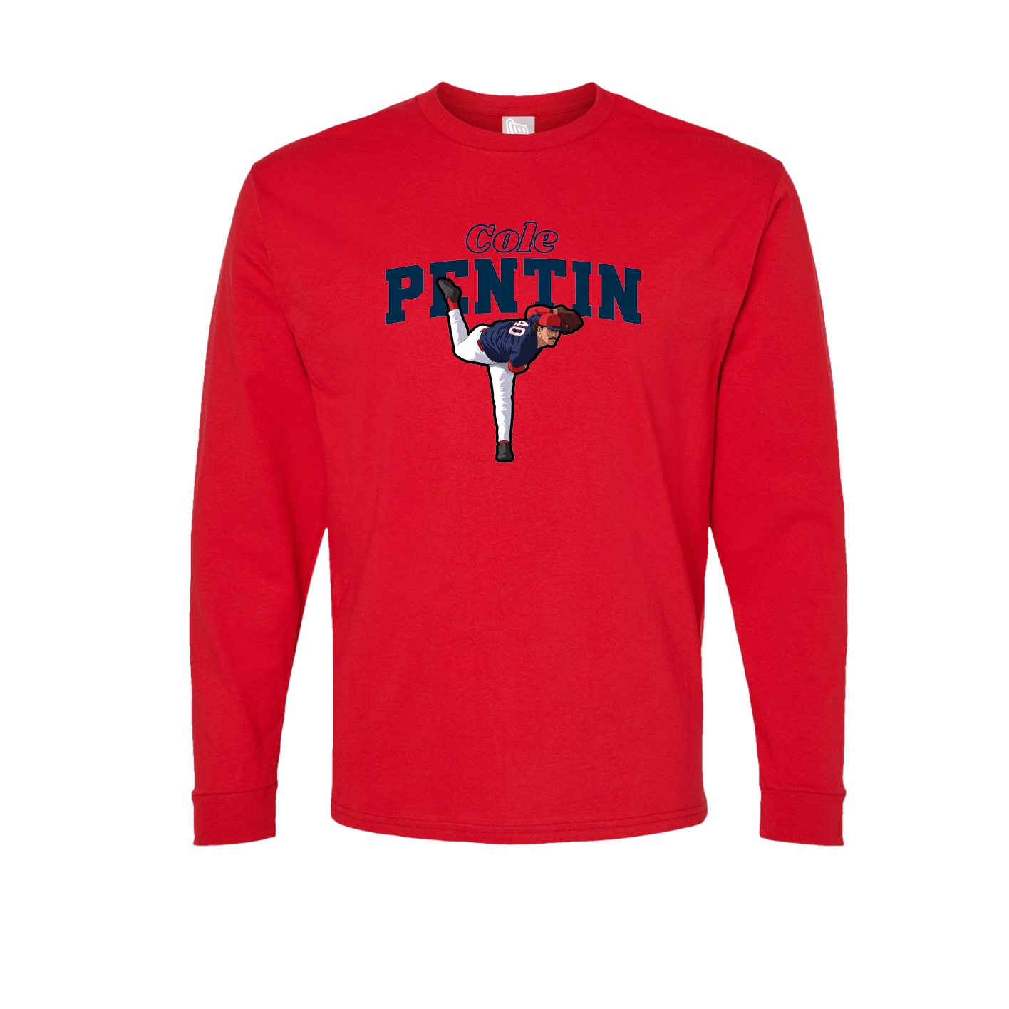 Long Sleeve Tee — Name Arch in Red